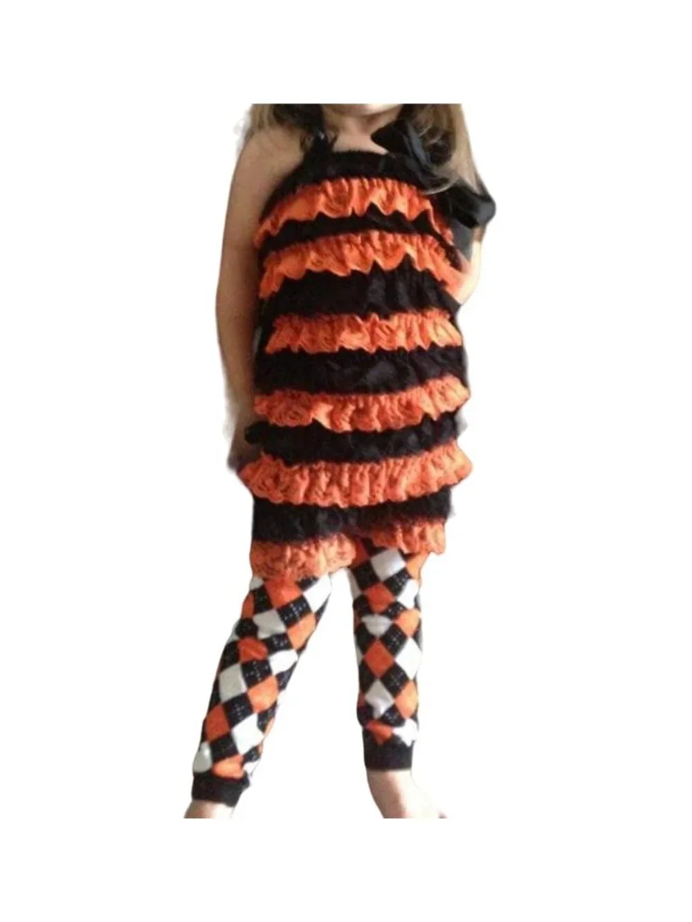 Leg Warmers Set Black White Orange Women Girl Boy Football Halloween Winter Fall